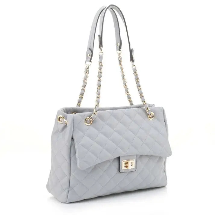 LuxeVibe™ | Quilted Crossbody Tote – Elegant Vegan Leather Shoulder Bag