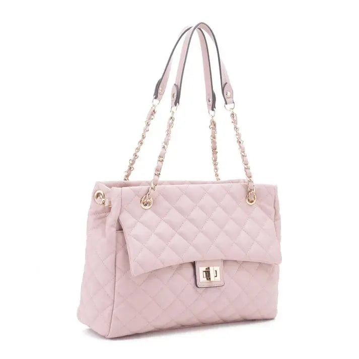 LuxeVibe™ | Quilted Crossbody Tote – Elegant Vegan Leather Shoulder Bag