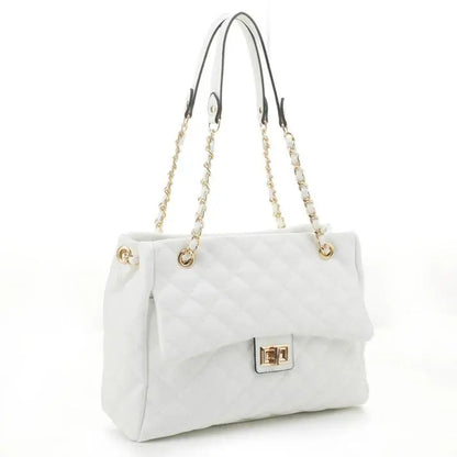 LuxeVibe™ | Quilted Crossbody Tote – Elegant Vegan Leather Shoulder Bag