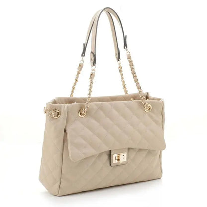 LuxeVibe™ | Quilted Crossbody Tote – Elegant Vegan Leather Shoulder Bag